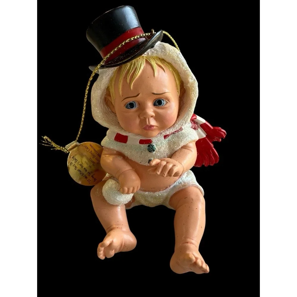 Bradford Exchange Baby Christmas Ornaments Santa, it's Not Easy Being Cute! 3 PC